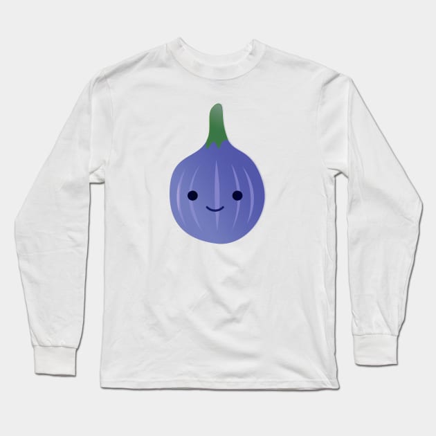 Cute Kawaii Fig Long Sleeve T-Shirt by Hedgie Designs